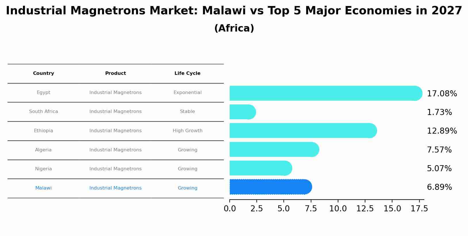 Industrial Magnetrons Market: Malawi vs Top 5 Major Economies in 2027 (Africa)