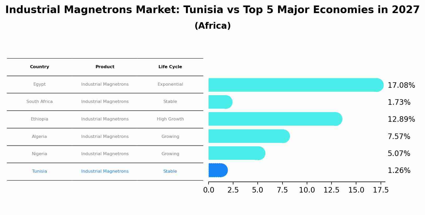 Industrial Magnetrons Market: Tunisia vs Top 5 Major Economies in 2027 (Africa)