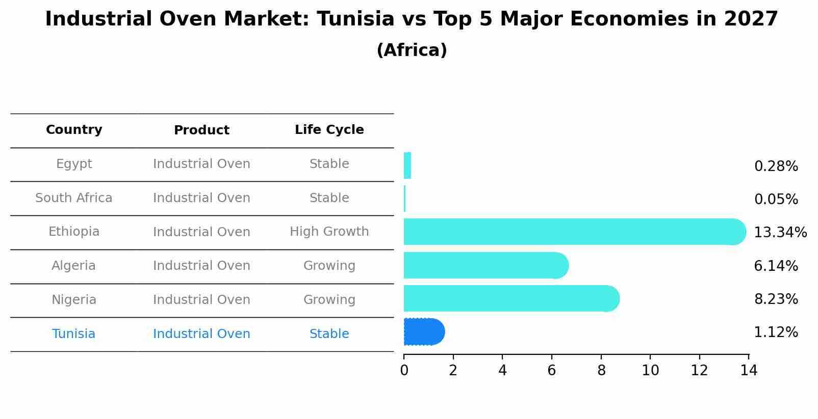 Industrial Oven Market: Tunisia vs Top 5 Major Economies in 2027 (Africa)