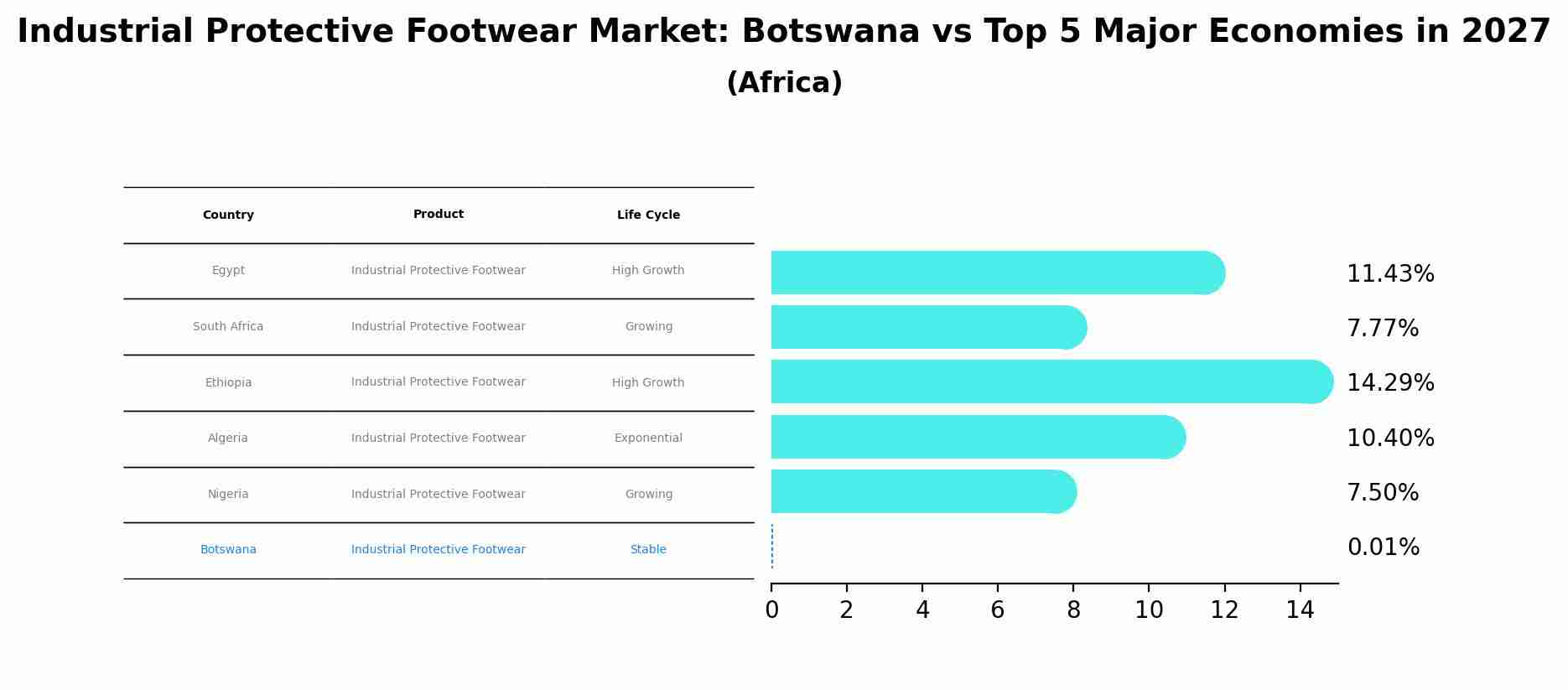 Industrial Protective Footwear Market: Botswana vs Top 5 Major Economies in 2027 (Africa)