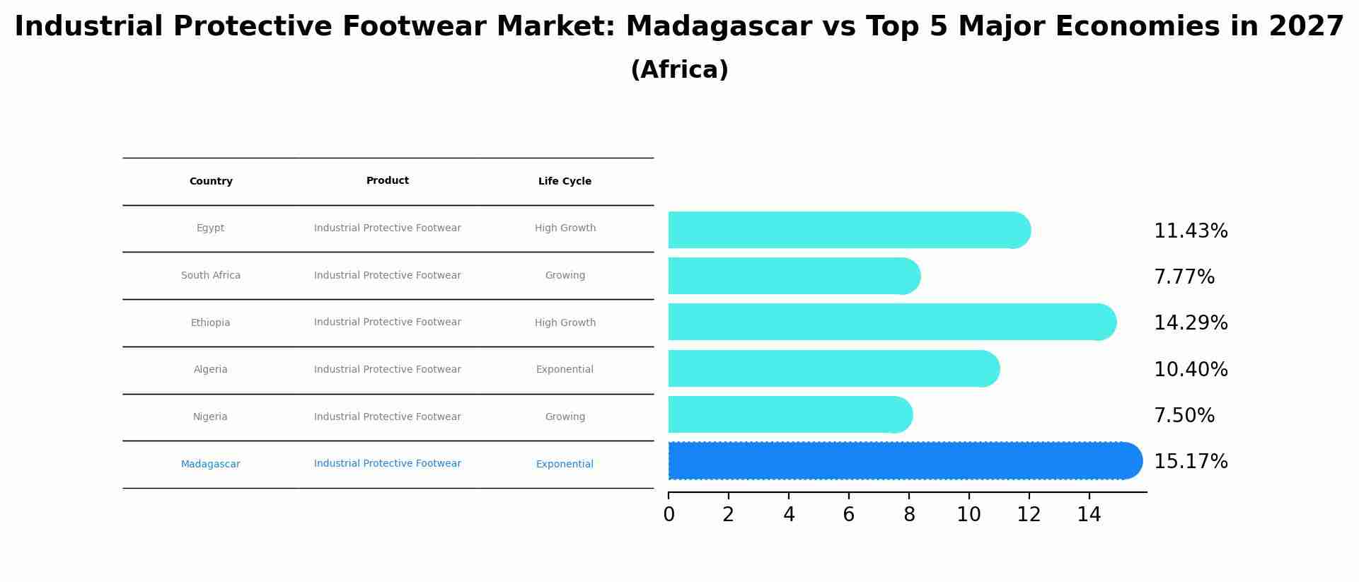 Industrial Protective Footwear Market: Madagascar vs Top 5 Major Economies in 2027 (Africa)