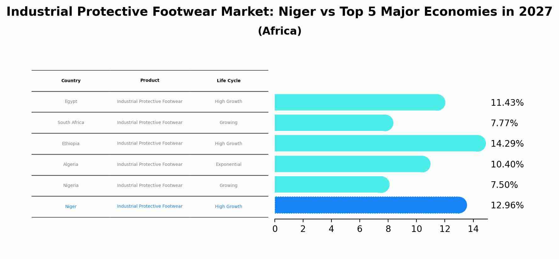 Industrial Protective Footwear Market: Niger vs Top 5 Major Economies in 2027 (Africa)