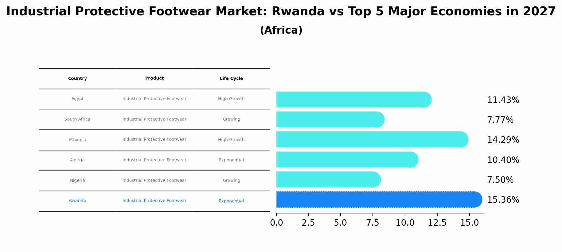 Industrial Protective Footwear Market: Rwanda vs Top 5 Major Economies in 2027 (Africa)