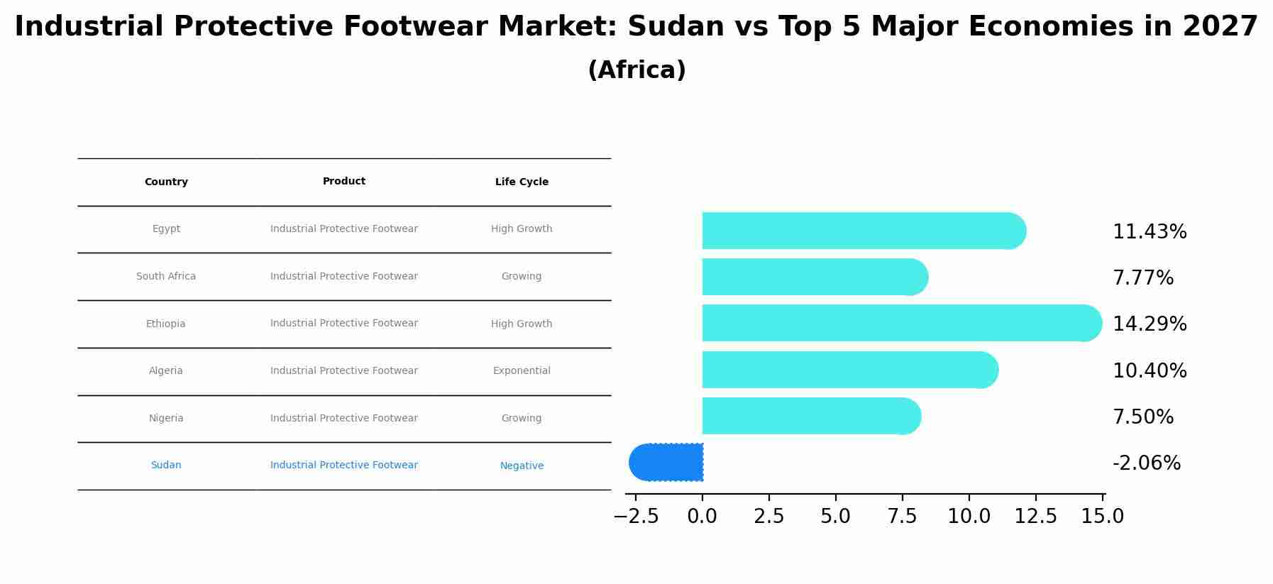 Industrial Protective Footwear Market: Sudan vs Top 5 Major Economies in 2027 (Africa)