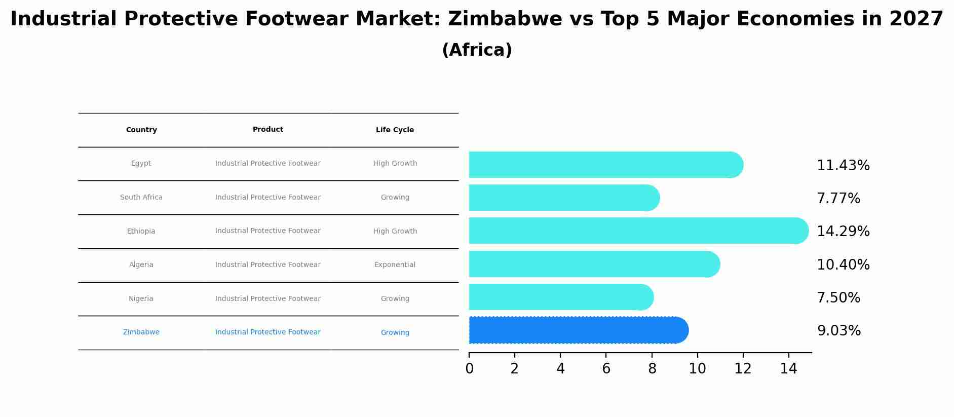 Industrial Protective Footwear Market: Zimbabwe vs Top 5 Major Economies in 2027 (Africa)