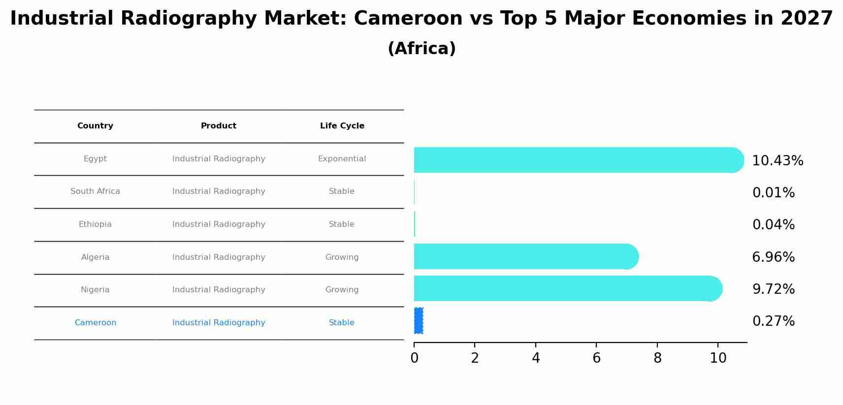 Industrial Radiography Market: Cameroon vs Top 5 Major Economies in 2027 (Africa)