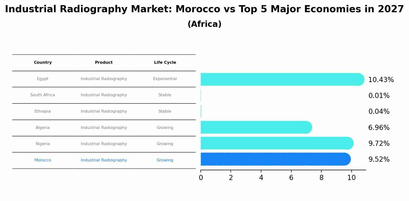 Industrial Radiography Market: Morocco vs Top 5 Major Economies in 2027 (Africa)