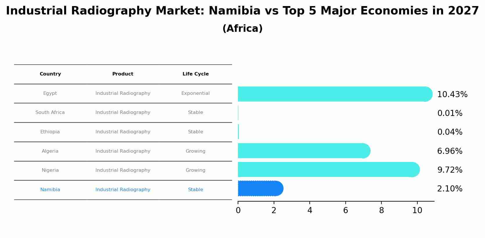 Industrial Radiography Market: Namibia vs Top 5 Major Economies in 2027 (Africa)