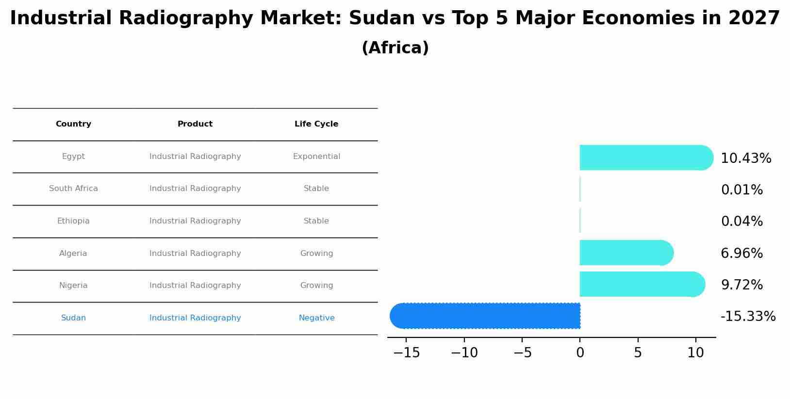 Industrial Radiography Market: Sudan vs Top 5 Major Economies in 2027 (Africa)