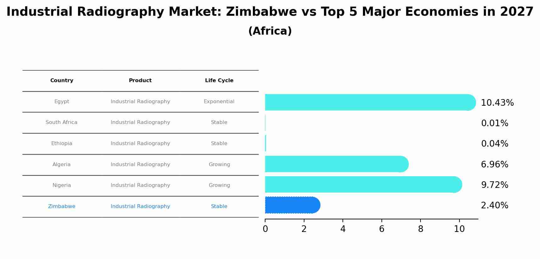 Industrial Radiography Market: Zimbabwe vs Top 5 Major Economies in 2027 (Africa)