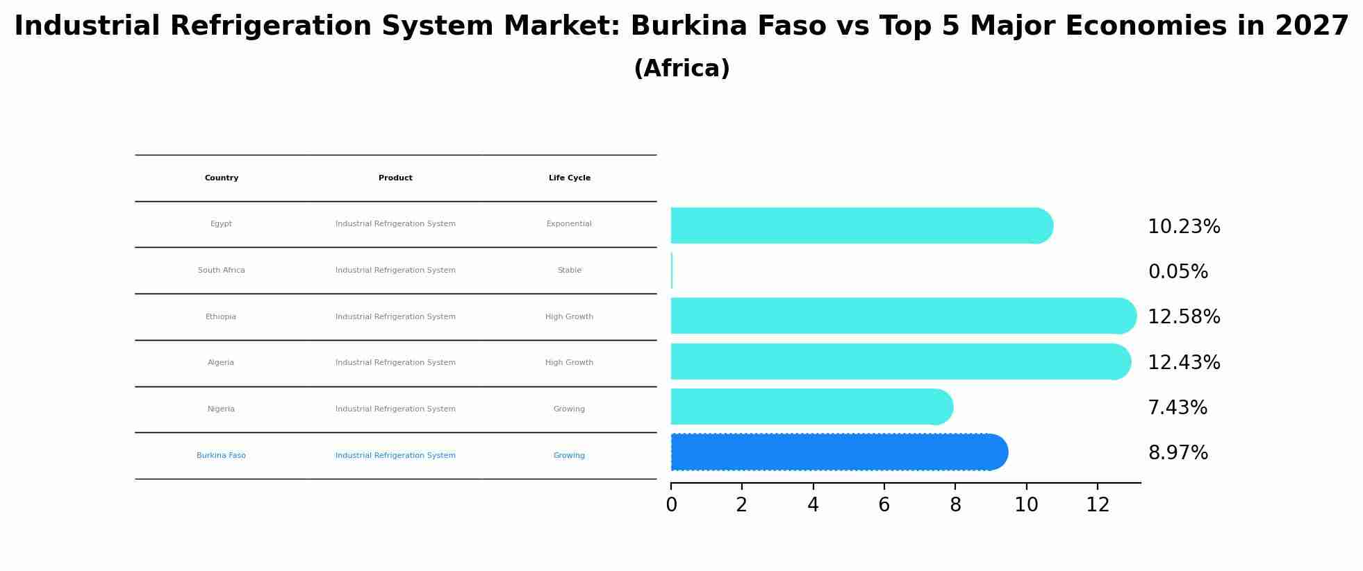 Industrial Refrigeration System Market: Burkina Faso vs Top 5 Major Economies in 2027 (Africa)