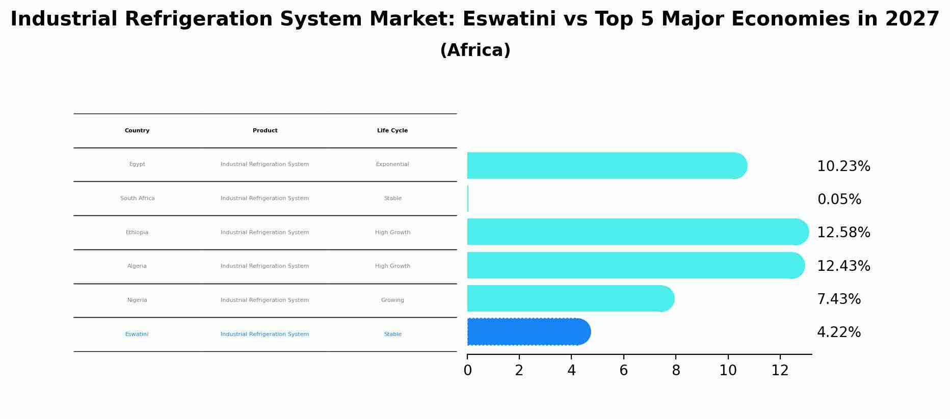 Industrial Refrigeration System Market: Eswatini vs Top 5 Major Economies in 2027 (Africa)