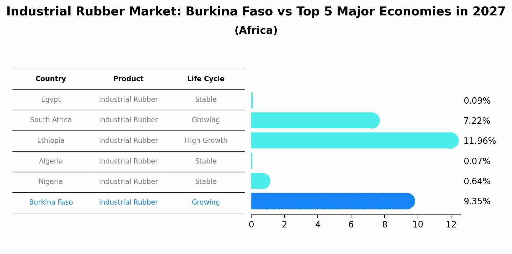 Industrial Rubber Market: Burkina Faso vs Top 5 Major Economies in 2027 (Africa)
