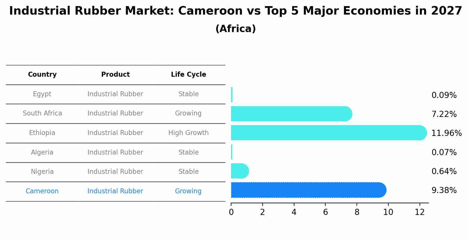 Industrial Rubber Market: Cameroon vs Top 5 Major Economies in 2027 (Africa)