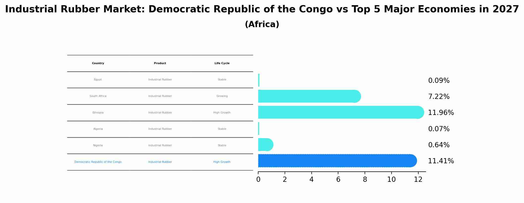 Industrial Rubber Market: Democratic Republic of the Congo vs Top 5 Major Economies in 2027 (Africa)