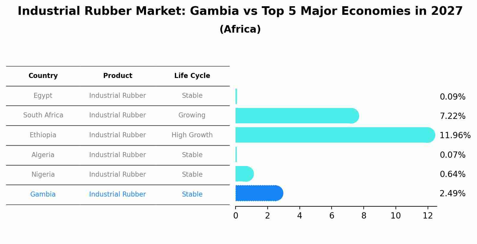 Industrial Rubber Market: Gambia vs Top 5 Major Economies in 2027 (Africa)