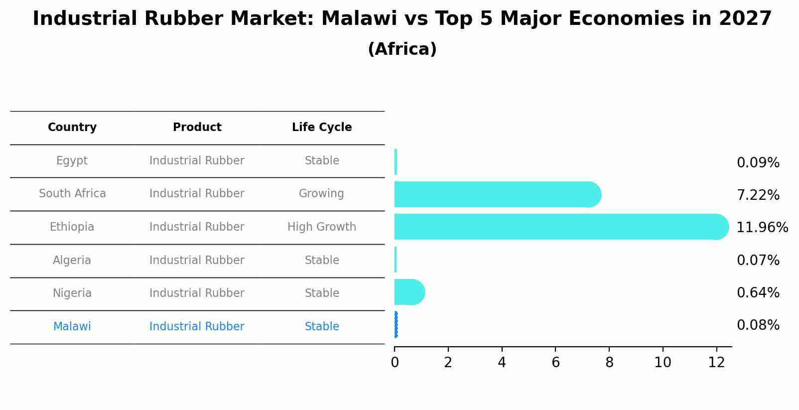 Industrial Rubber Market: Malawi vs Top 5 Major Economies in 2027 (Africa)