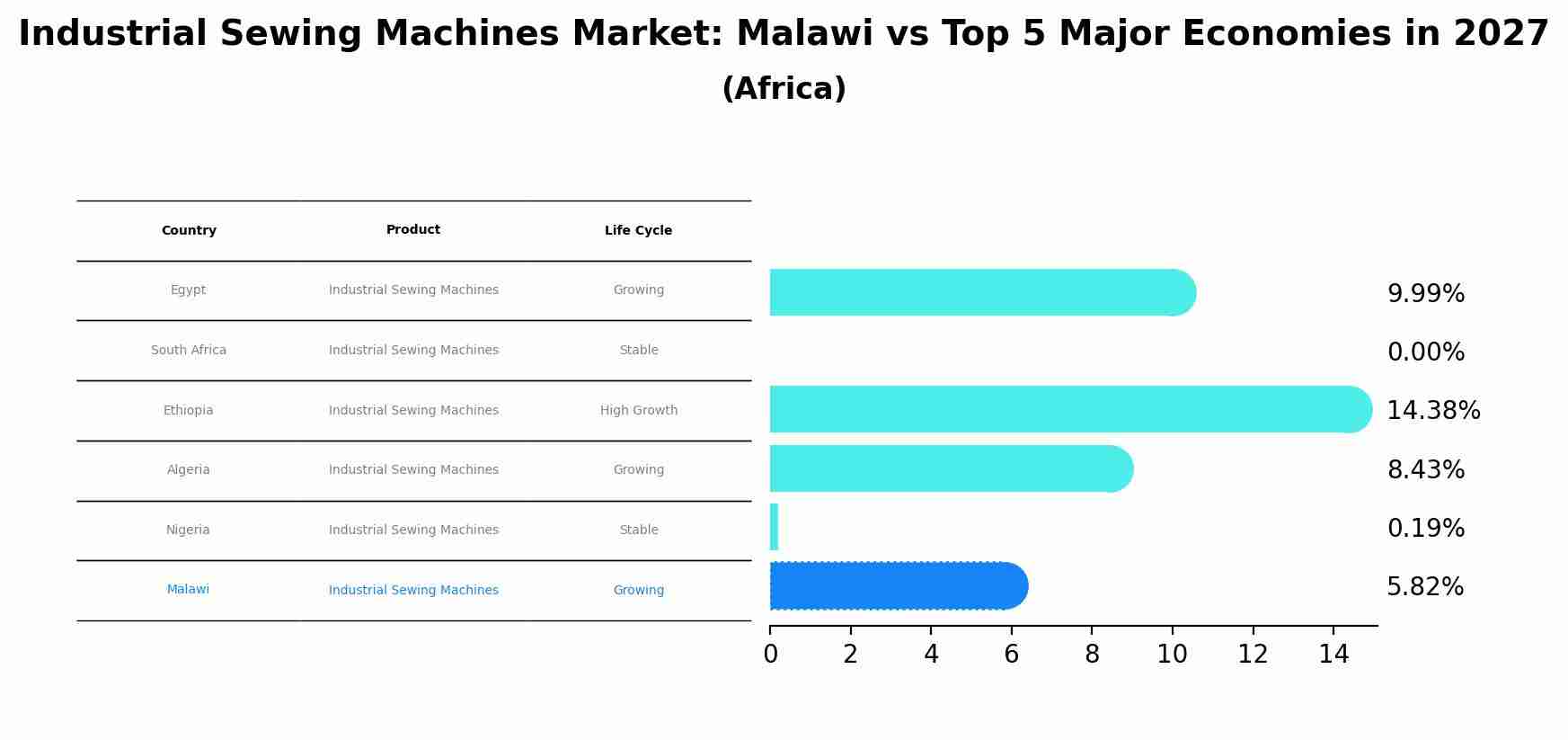 Industrial Sewing Machines Market: Malawi vs Top 5 Major Economies in 2027 (Africa)