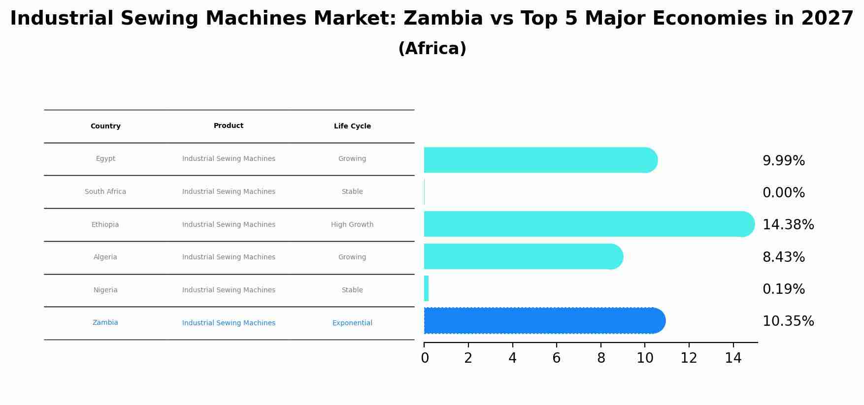 Industrial Sewing Machines Market: Zambia vs Top 5 Major Economies in 2027 (Africa)