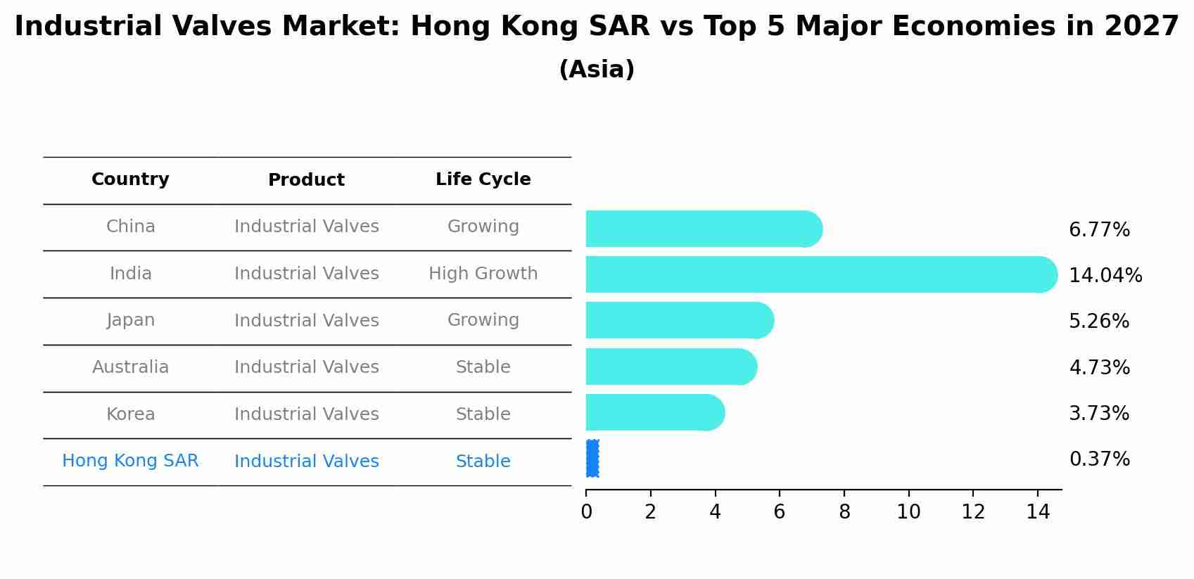 Industrial Valves Market: Hong Kong SAR vs Top 5 Major Economies in 2027 (Asia)