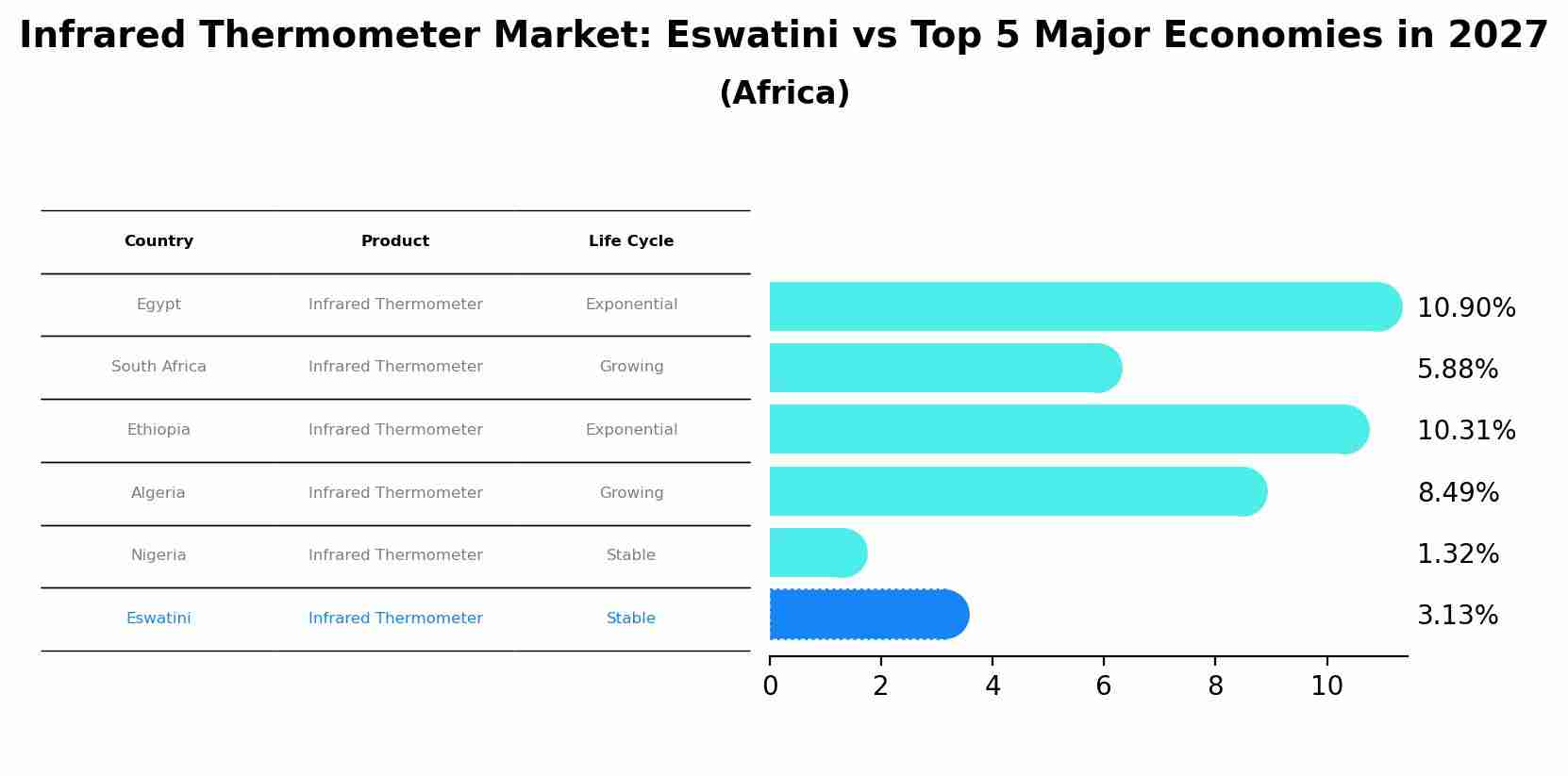 Infrared Thermometer Market: Eswatini vs Top 5 Major Economies in 2027 (Africa)
