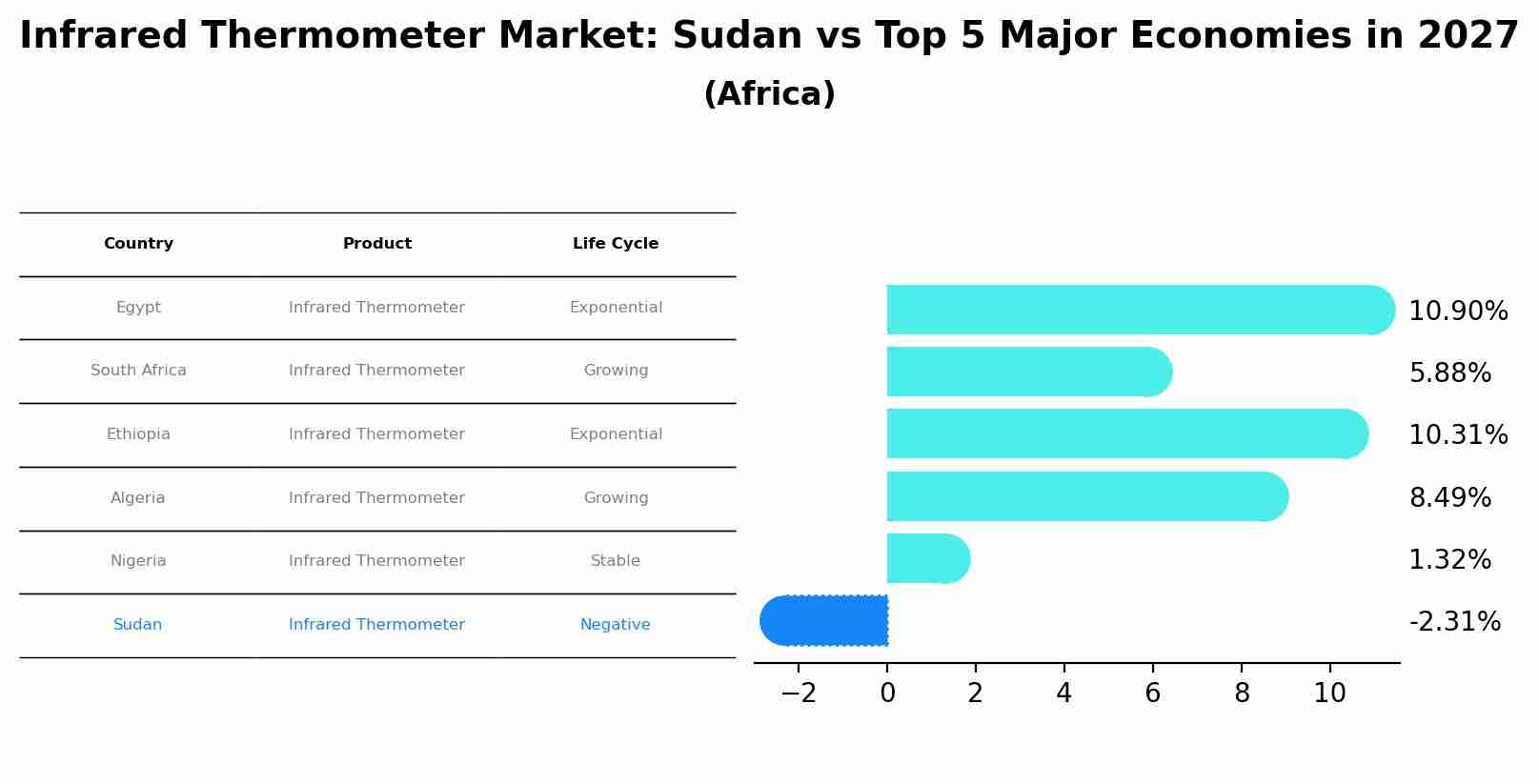 Infrared Thermometer Market: Sudan vs Top 5 Major Economies in 2027 (Africa)