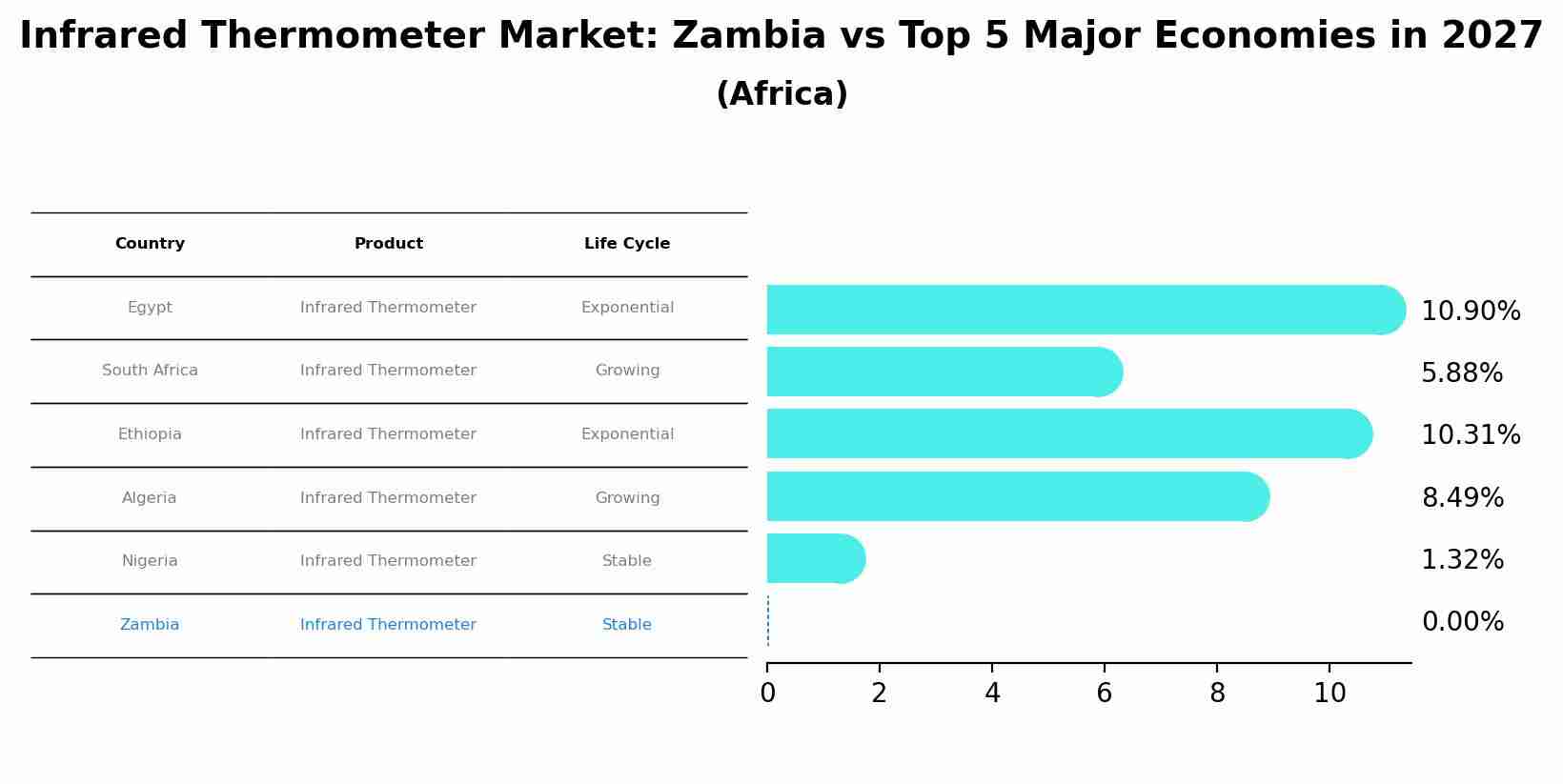 Infrared Thermometer Market: Zambia vs Top 5 Major Economies in 2027 (Africa)