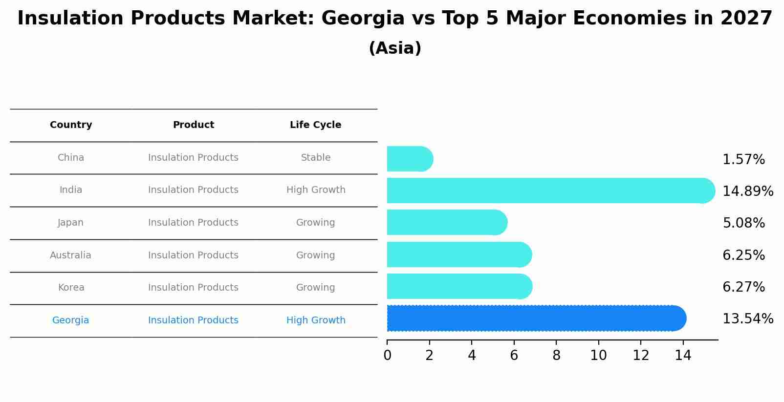 Insulation Products Market: Georgia vs Top 5 Major Economies in 2027 (Asia)