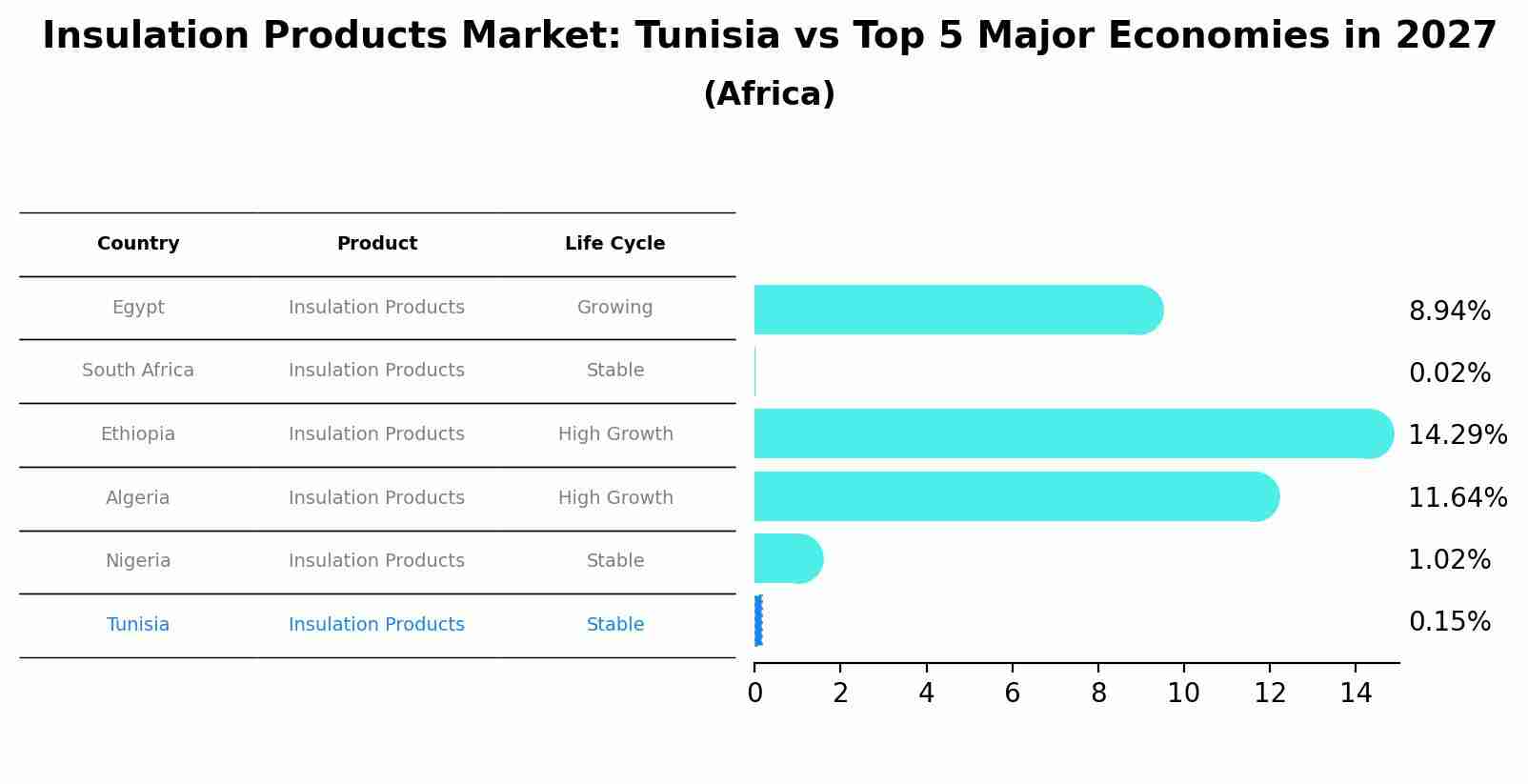 Insulation Products Market: Tunisia vs Top 5 Major Economies in 2027 (Africa)