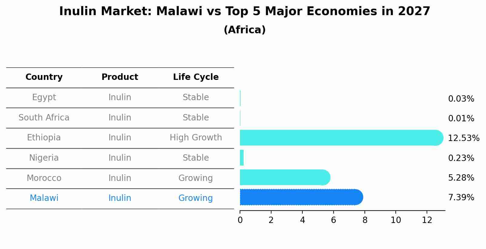 Inulin Market: Malawi vs Top 5 Major Economies in 2027 (Africa)