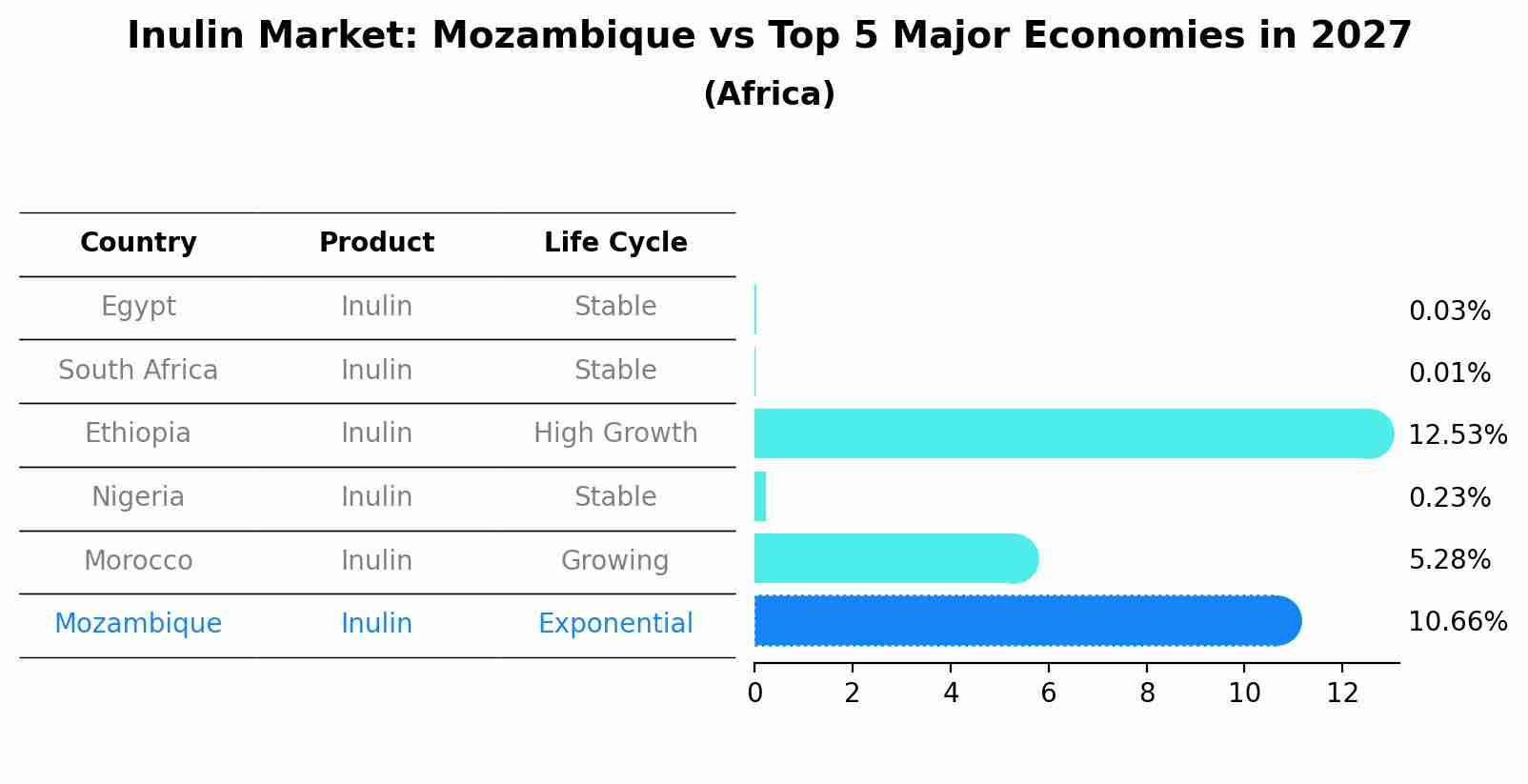 Inulin Market: Mozambique vs Top 5 Major Economies in 2027 (Africa)