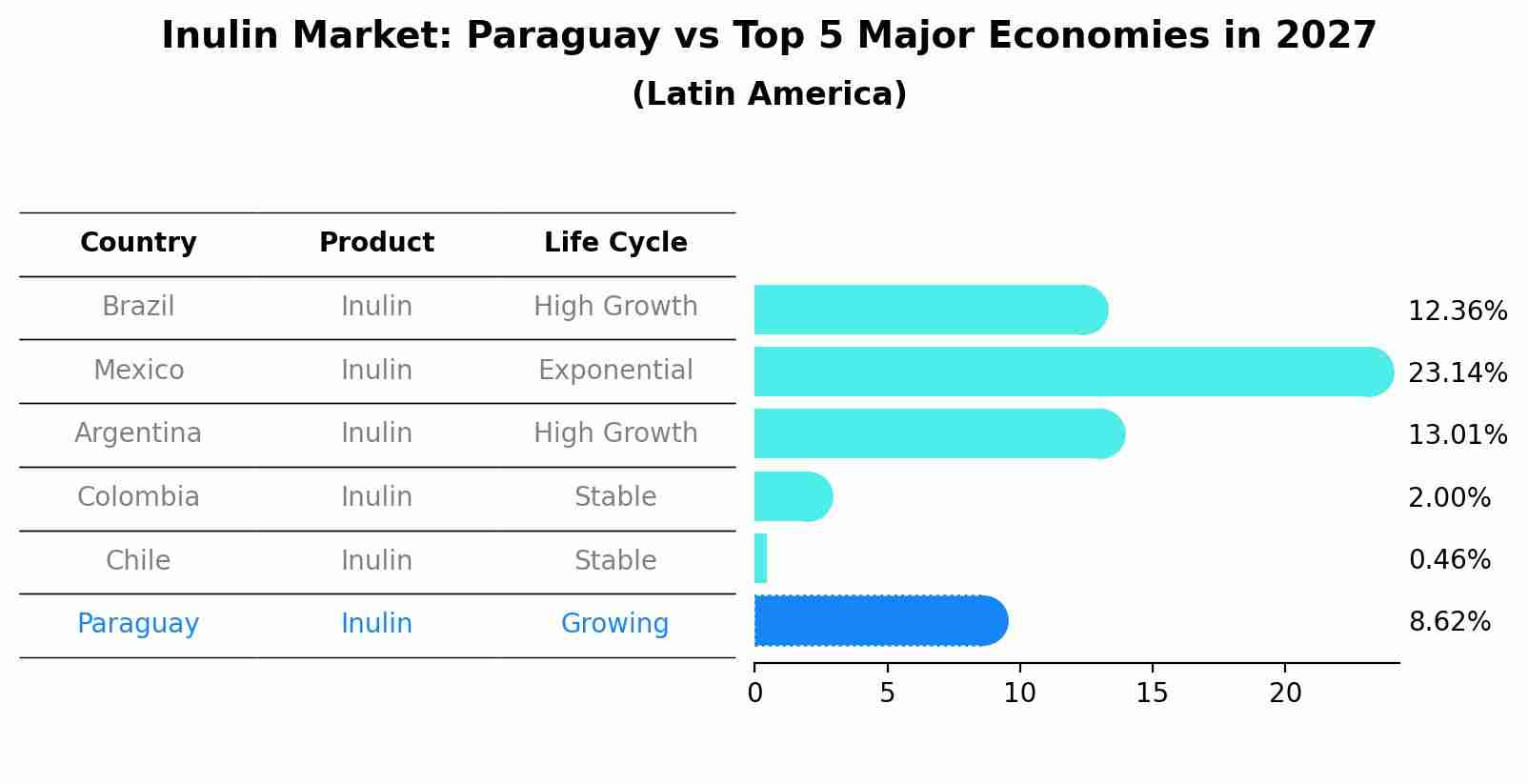 Inulin Market: Paraguay vs Top 5 Major Economies in 2027 (Latin America)
