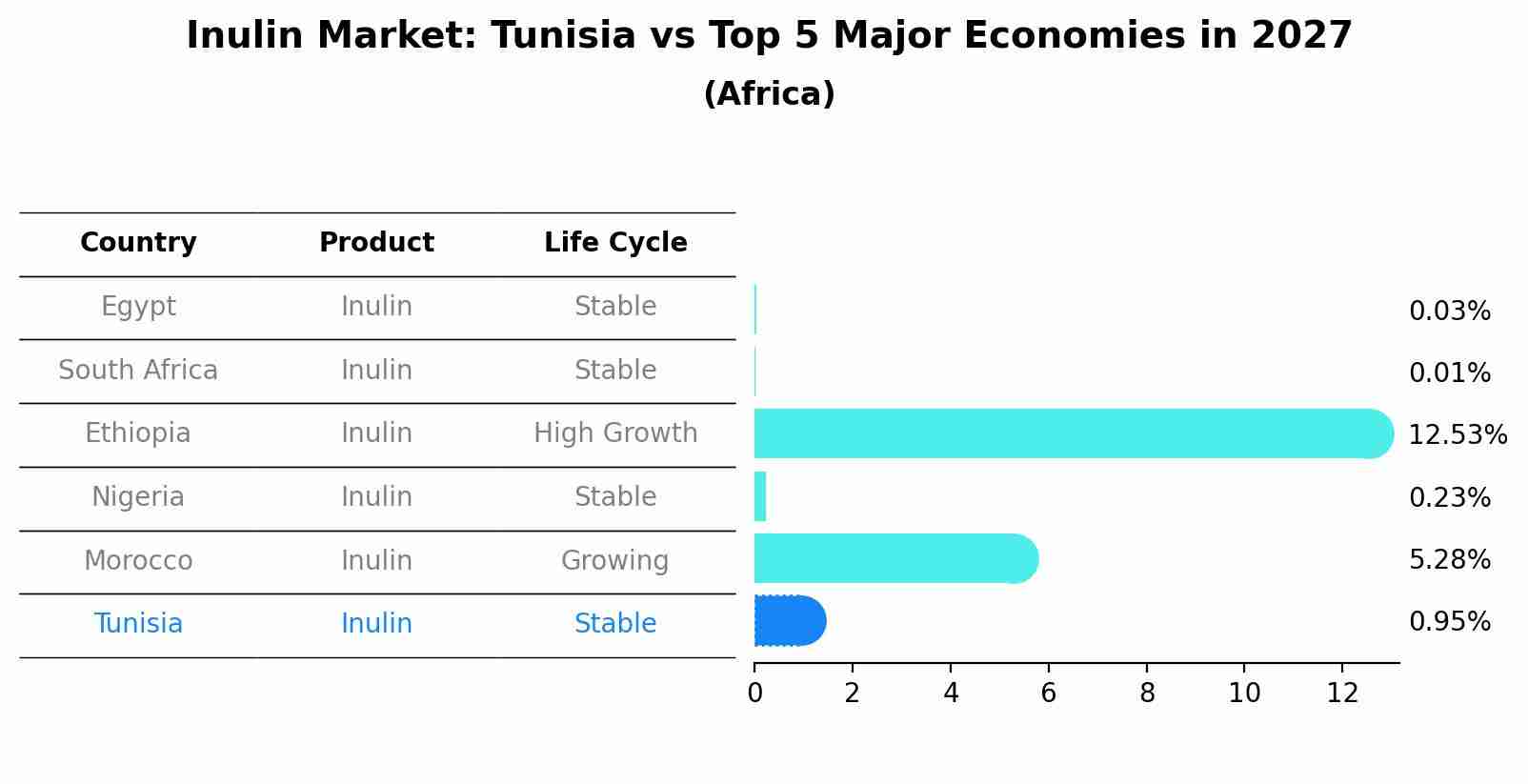 Inulin Market: Tunisia vs Top 5 Major Economies in 2027 (Africa)