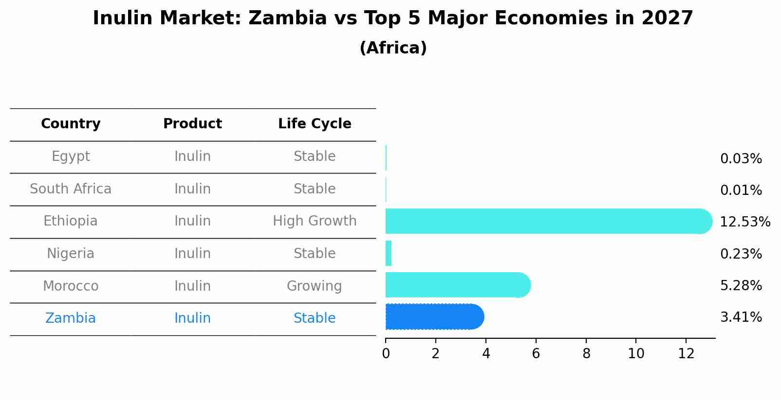 Inulin Market: Zambia vs Top 5 Major Economies in 2027 (Africa)
