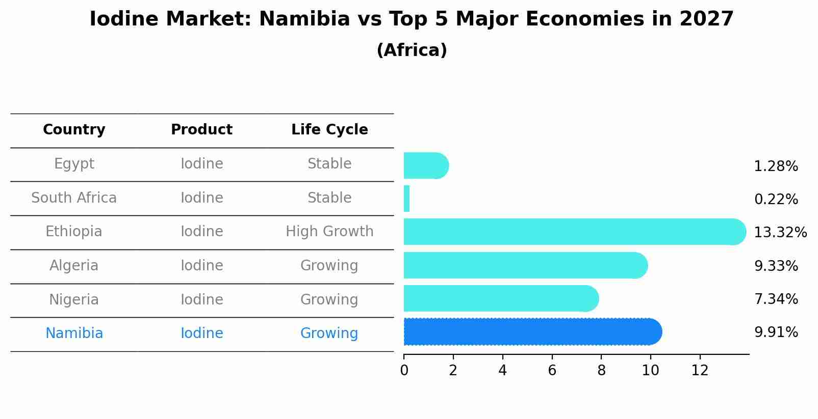 Iodine Market: Namibia vs Top 5 Major Economies in 2027 (Africa)