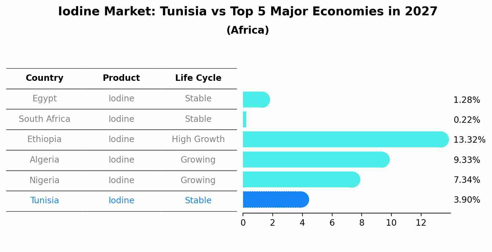 Iodine Market: Tunisia vs Top 5 Major Economies in 2027 (Africa)