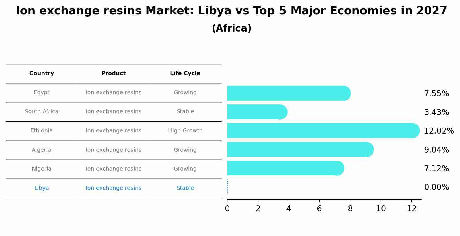 Ion exchange resins Market: Libya vs Top 5 Major Economies in 2027 (Africa)