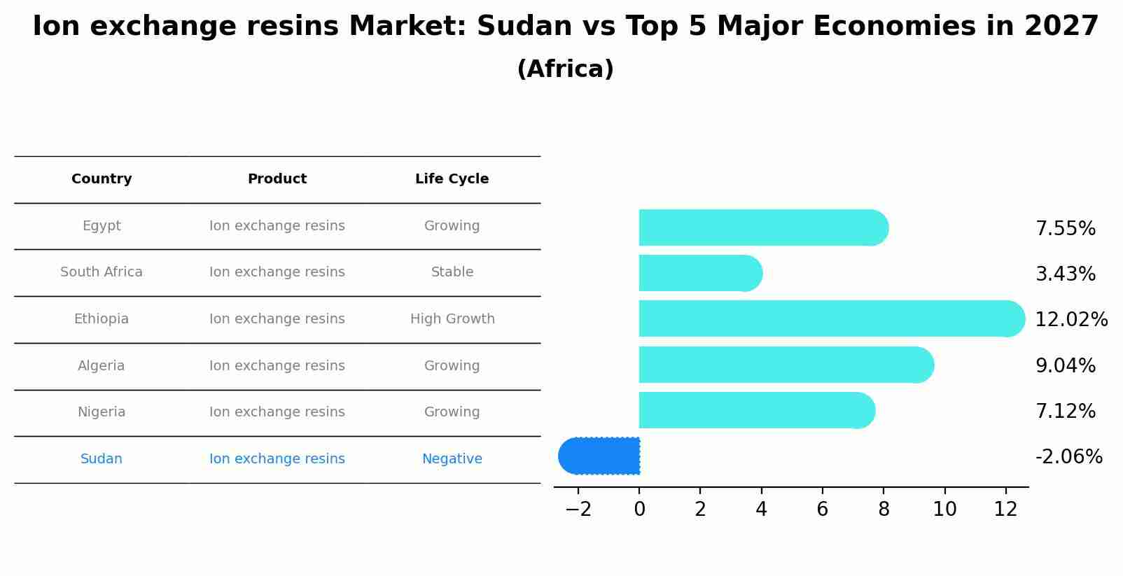 Ion exchange resins Market: Sudan vs Top 5 Major Economies in 2027 (Africa)