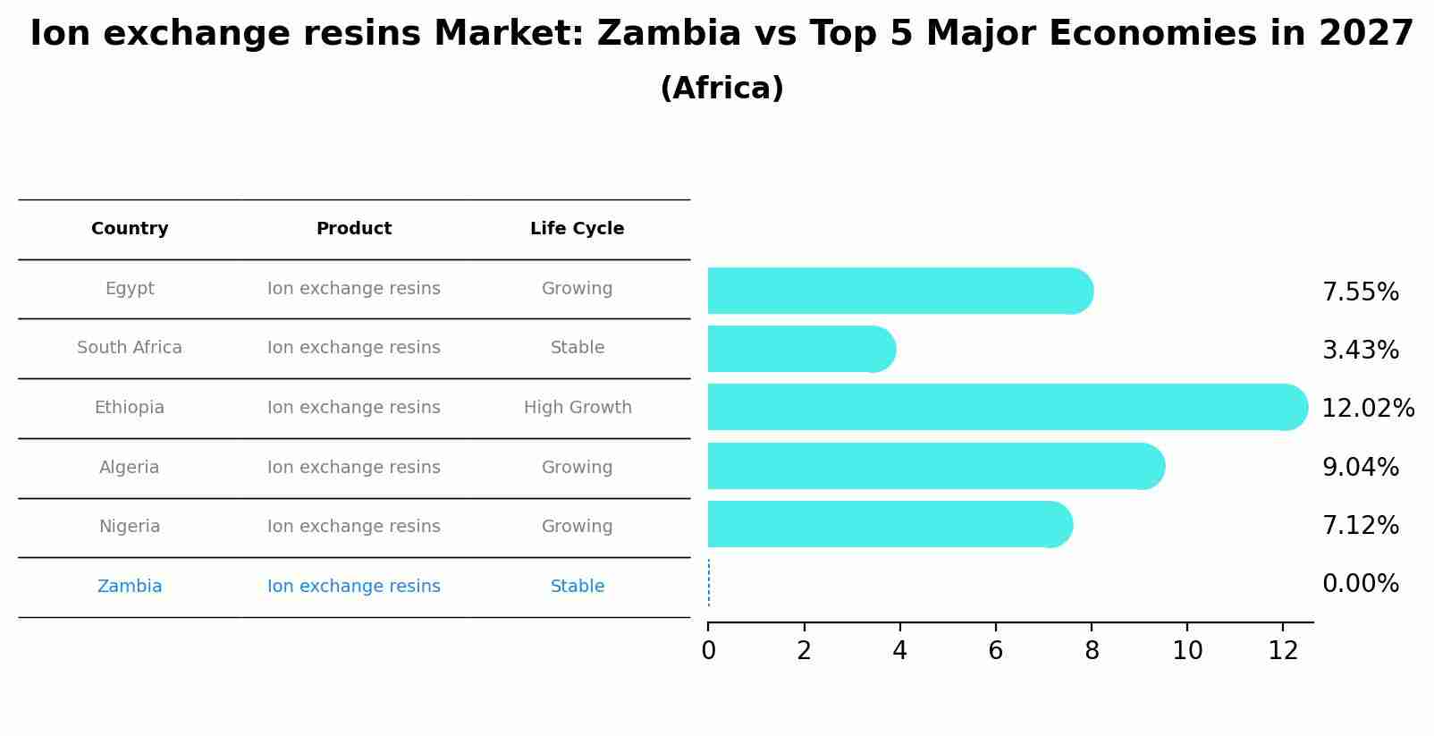 Ion exchange resins Market: Zambia vs Top 5 Major Economies in 2027 (Africa)