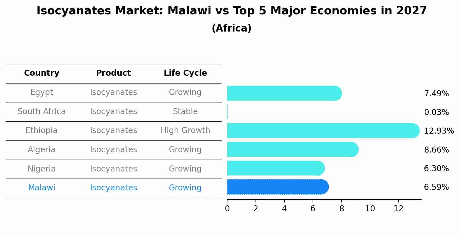 Isocyanates Market: Malawi vs Top 5 Major Economies in 2027 (Africa)