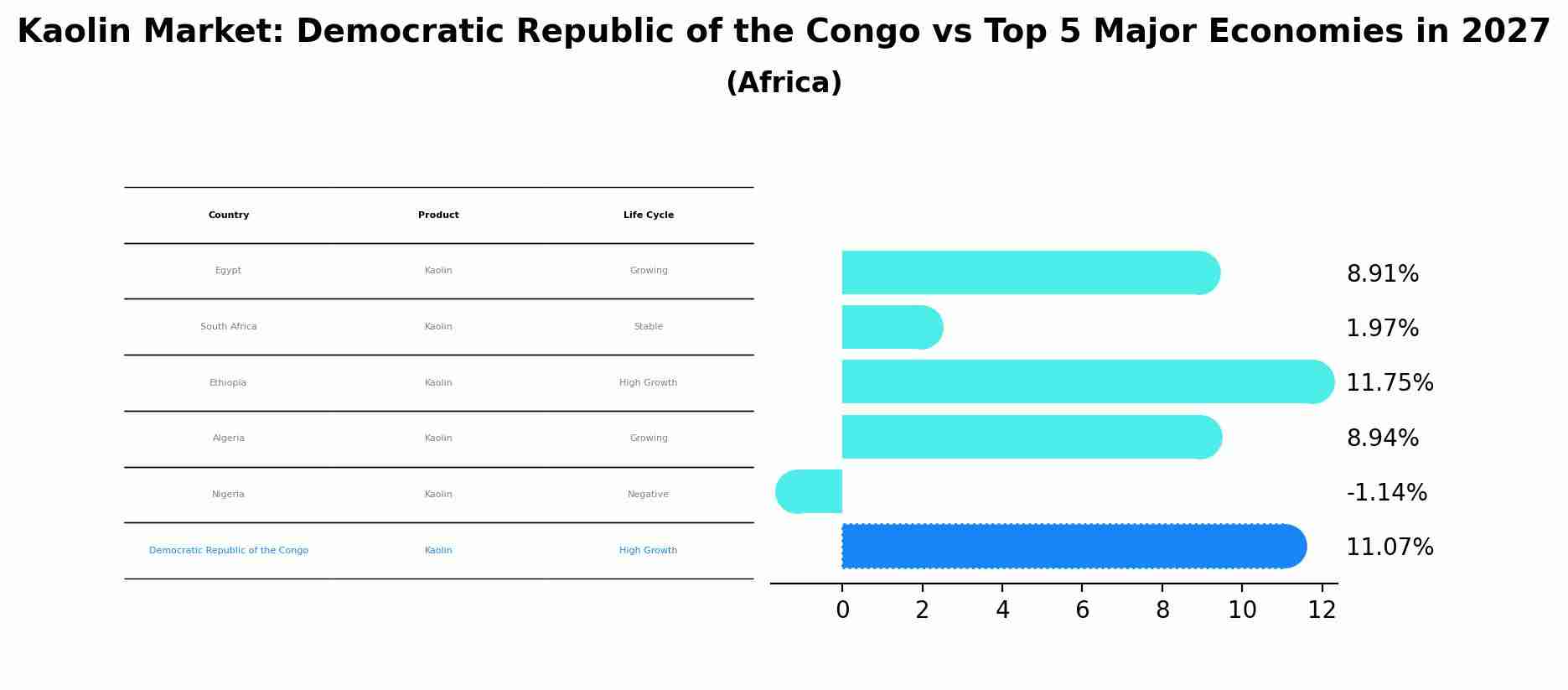 Kaolin Market: Democratic Republic of the Congo vs Top 5 Major Economies in 2027 (Africa)