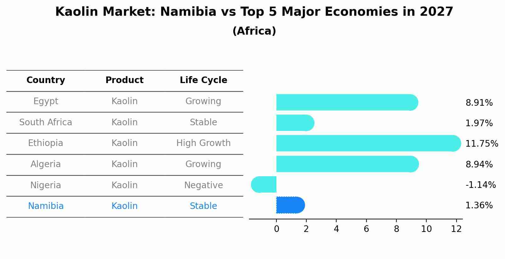 Kaolin Market: Namibia vs Top 5 Major Economies in 2027 (Africa)