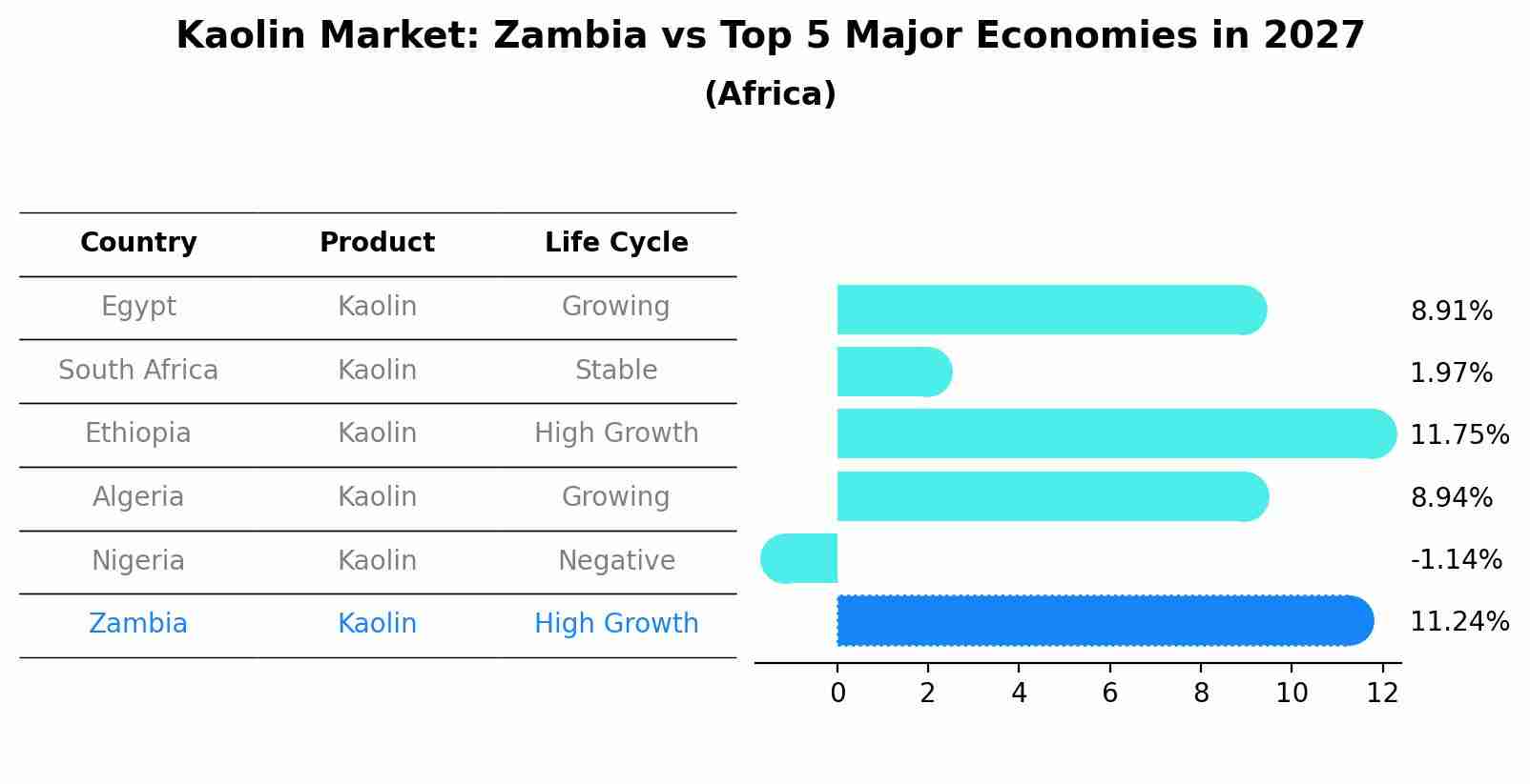Kaolin Market: Zambia vs Top 5 Major Economies in 2027 (Africa)