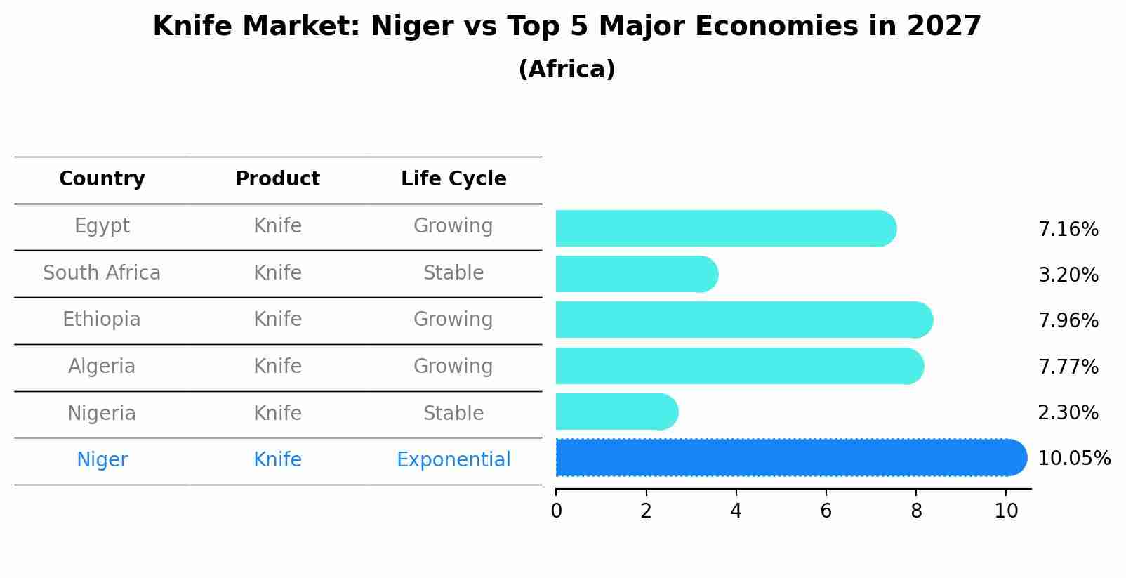 Knife Market: Niger vs Top 5 Major Economies in 2027 (Africa)