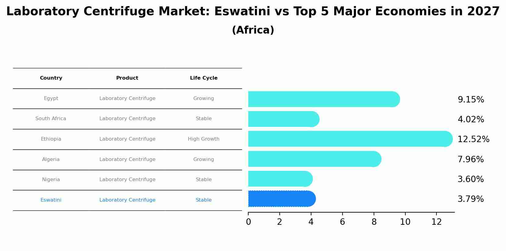 Laboratory Centrifuge Market: Eswatini vs Top 5 Major Economies in 2027 (Africa)