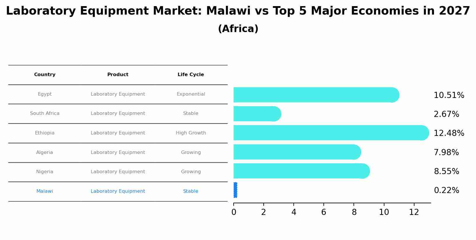 Laboratory Equipment Market: Malawi vs Top 5 Major Economies in 2027 (Africa)