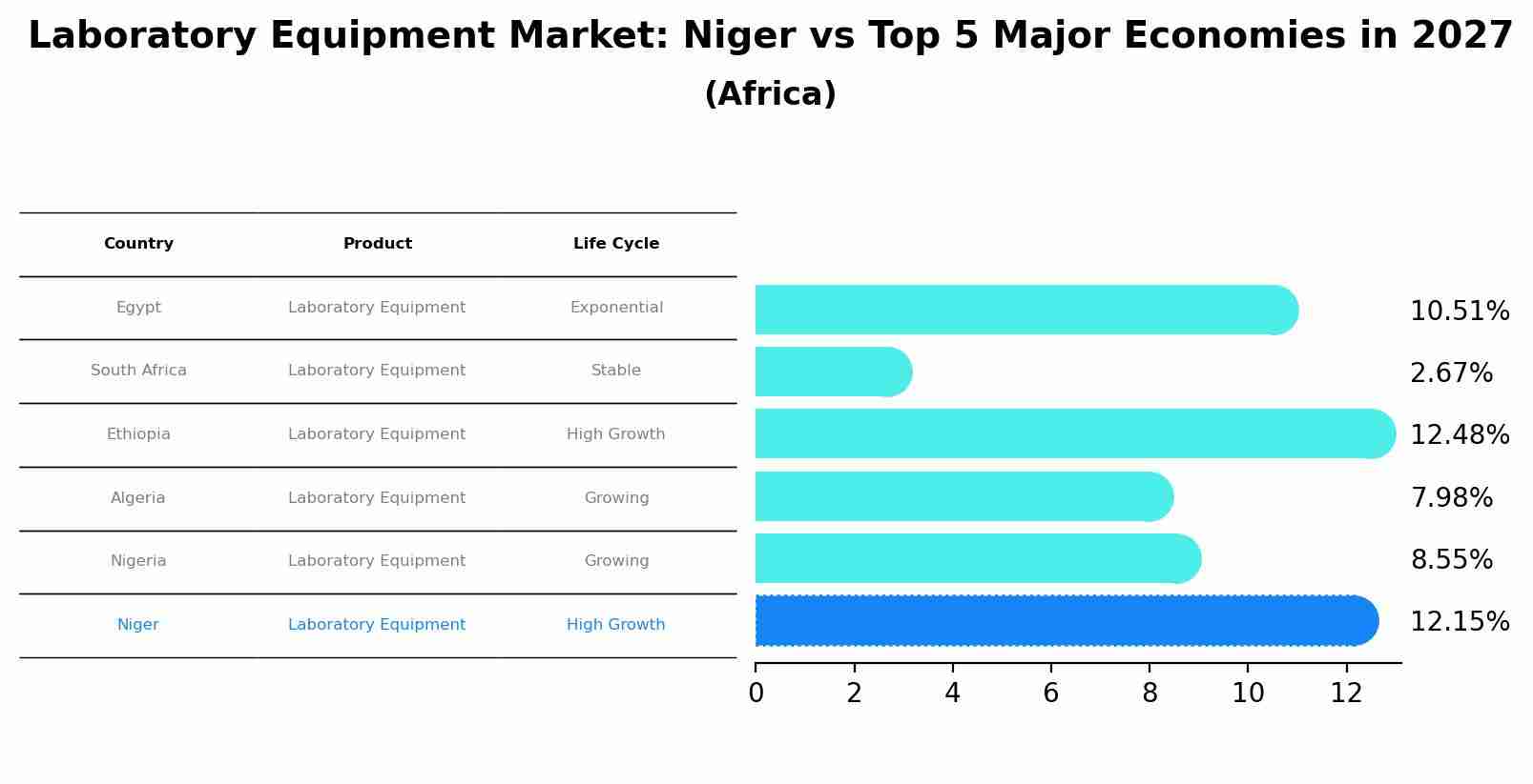Laboratory Equipment Market: Niger vs Top 5 Major Economies in 2027 (Africa)