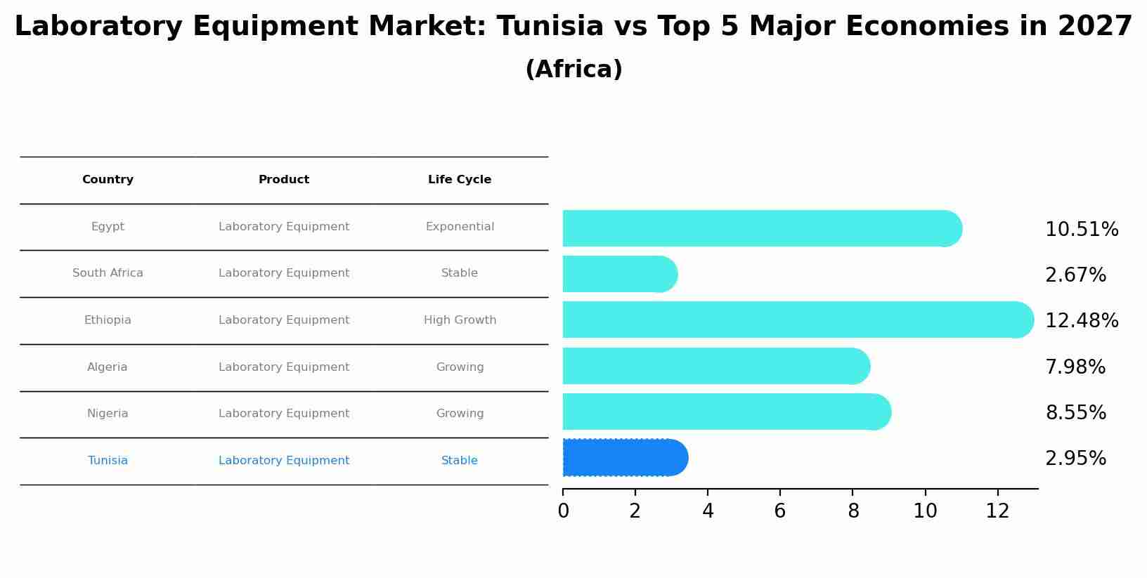 Laboratory Equipment Market: Tunisia vs Top 5 Major Economies in 2027 (Africa)