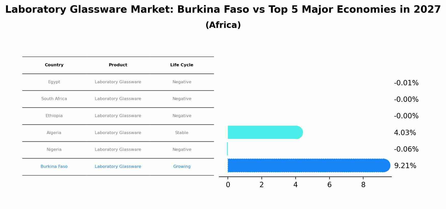 Laboratory Glassware Market: Burkina Faso vs Top 5 Major Economies in 2027 (Africa)