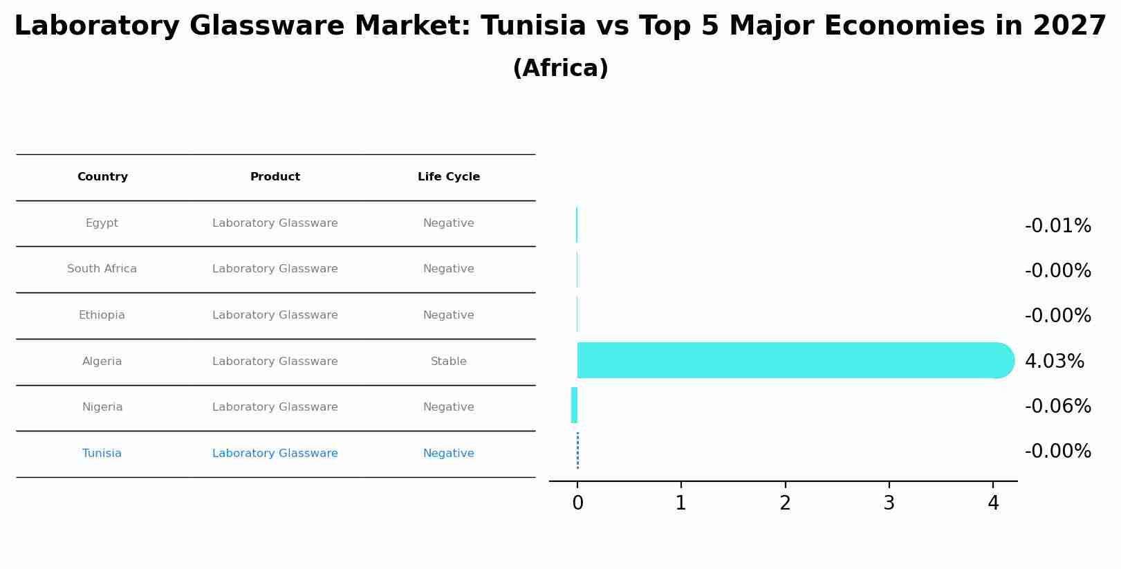 Laboratory Glassware Market: Tunisia vs Top 5 Major Economies in 2027 (Africa)